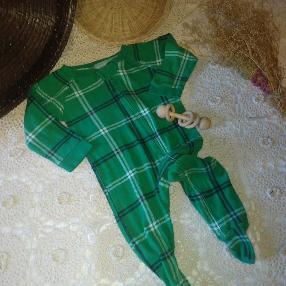 Wondershop Green Checkered Kids Footie